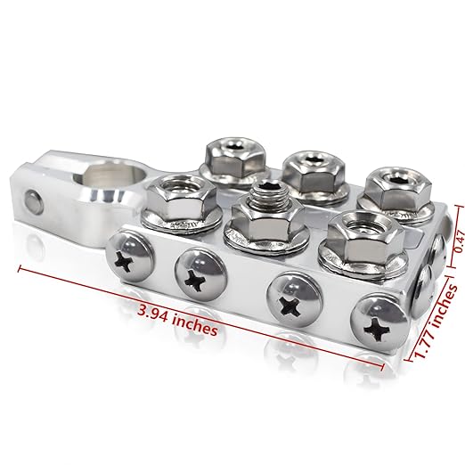 Vgate 16-Way Lead Acid Battery AGM Post Terminal Ends, Distribution Block Bus Bar, 8AWG up to 4/0(XL) AWG Gauge, Positive & Negative for SAE/DIN/EN Tapered Top Post