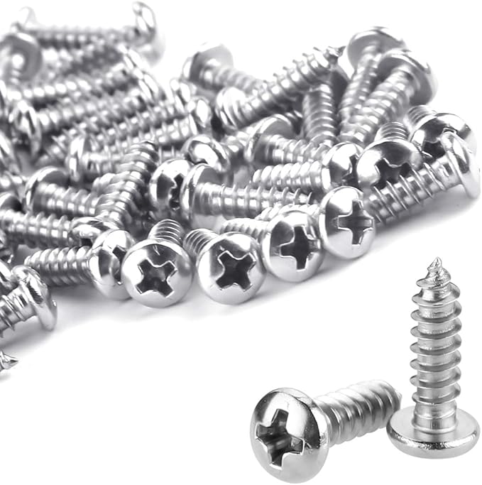 LOKMAN 50 Pack 1/4 Inch Rope Light P-Style Mounting Clips with Compatible Stainless Steel Pan Head Phillips Screws