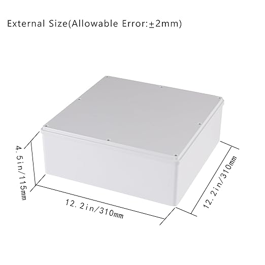Junction Boxes-12" x 12" x 4" IP65 Plastic Dustproof Waterproof Electrical Box Project Junction Conduit Box for Electrical Outdoor Enclosure