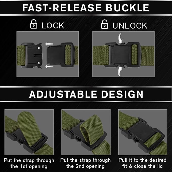 TECEUM Tactical Belt – Heavy-Duty & Quick Release – Military, Work, Rigger, Duty & Utility Belt for Men