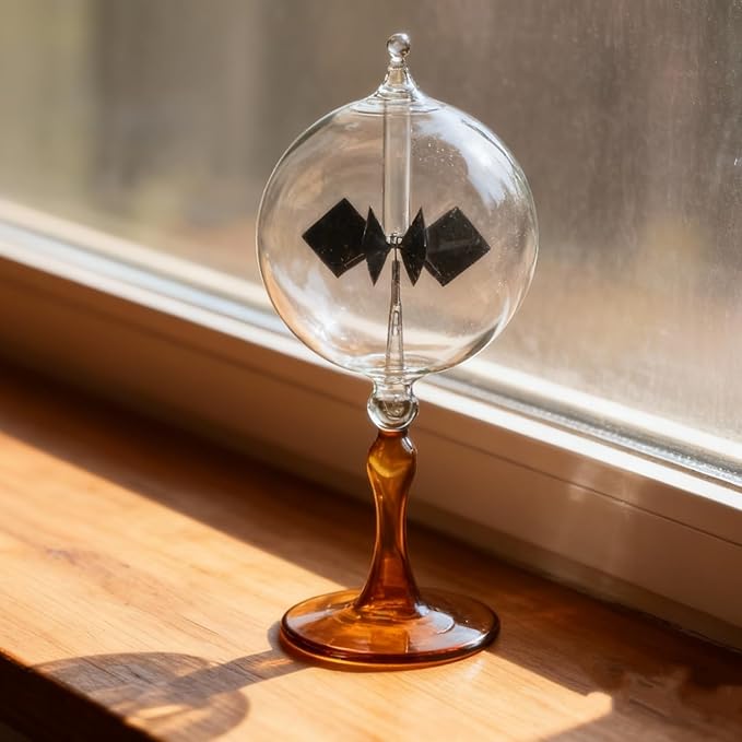 Large Solar Power Crookes Radiometer Gift Home Desk Decoration (Orange)