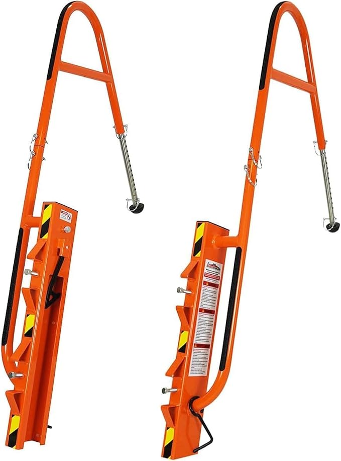 Bighorn Ladder Stabilizer for Roof Safety | Lightweight Aluminum | Easy Adjustable | Stabilizing & Secure | Gutter Clips/Hooks Included | Easy Access Handle Support | Fold for Transport & Storage