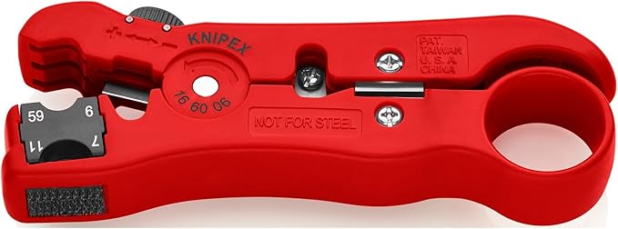 Knipex 16 60 06 SB Stripping Tool for coax cables and data cable 4,92" in blister packaging