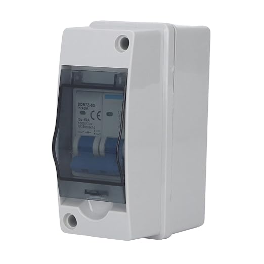 Solar DC Disconnect Switch 40A Circuit Breaker IP65 Junction Box 1000V Transparent Cover for Solar Systems