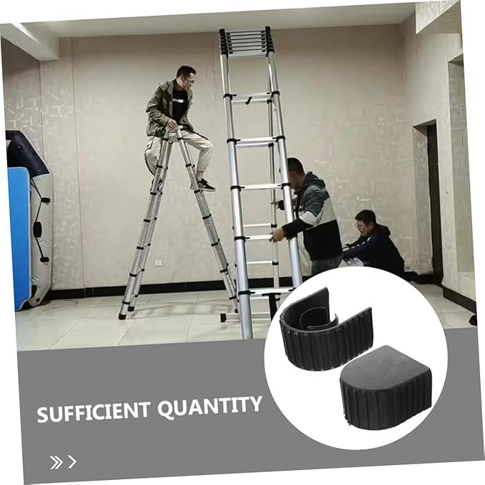 Cabilock 4pcs Non-Slip Ladder Feet Caps Aluminum Alloy Covers for Telescopic Ladders Enhanced Stability Easy Installation Fit for Enhanced Safety