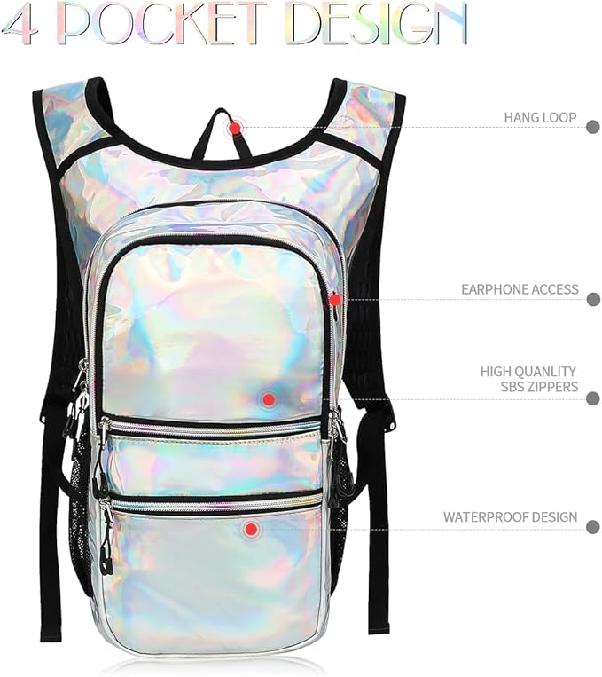 Hydration Pack, Water Backpack with 3L Hydration Bladder Lightweight Insulation, Festival Essential, Rave Hydration Backpack, Hydropack Backpack for Rave, Hiking, Biking, Festival Gear