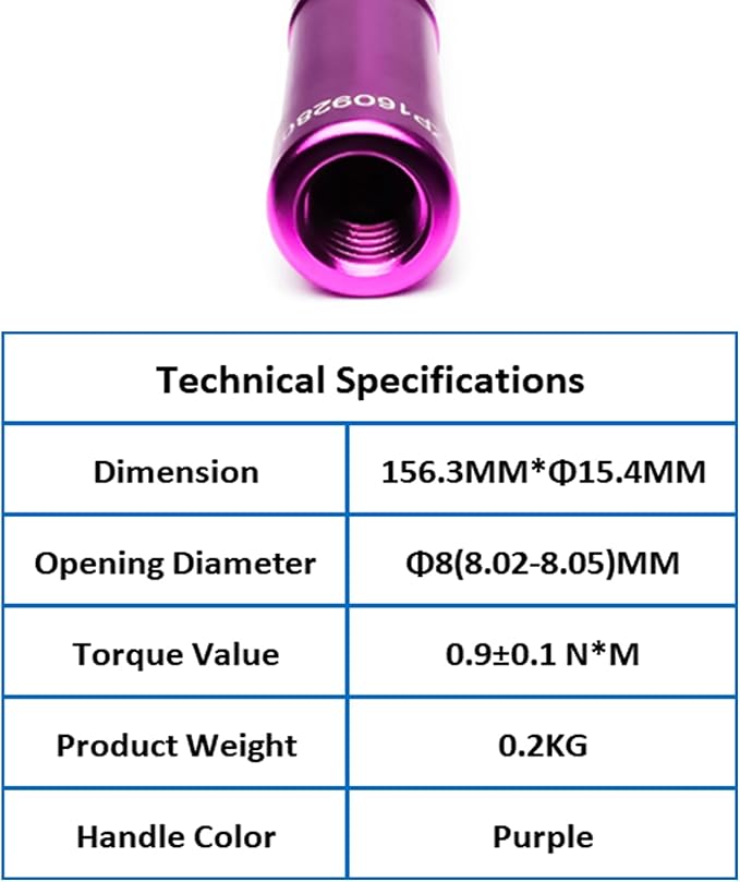 TOJOIN 1 pcs SMA Torque Wrench for RF Connector 8 in·lbs (0.9 N·m) Opening 8mm (5/16") for SMA 3.5mm/2.92mm Adapter Convertor Portable Spanner for Professionals Industry Purple