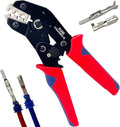 Crimping Tool with Ratchet, Ratcheting Wire Crimper Tool for Open Barrel Terminal Connectors, Electrical Crimping Tool, Crimping Pliers for 14-10 AWG