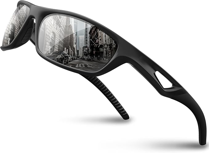 RIVBOS Polarized Sports Sunglasses Driving Sun Glasses Shades for Men Women Tr90 Frame for Cycling Fishing Running RB831