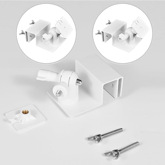 2 Pack Adjustable Solar Panel Gutter Mount for Ring -Easy Install Weatherproof Aluminum Alloy Bracket for Outdoor Use，with Perfect Sunlight Angle，Get Adequate Sunlight (White)