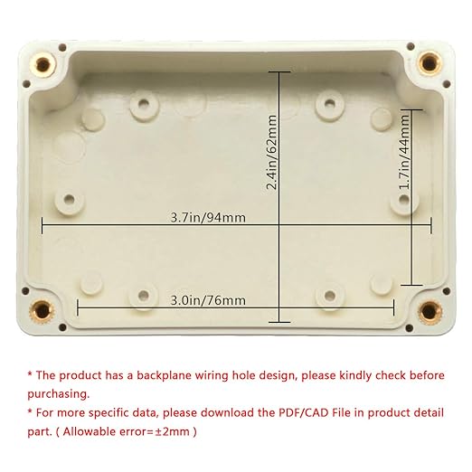 LeMotech ABS Plastic Junction Box Dustproof Waterproof IP65 Electrical Enclosure Box Universal Project Enclosure Grey with PC Transparent Clear Cover 3.9 x 2.7 x 2 inch(100 x 68 x 50 mm)