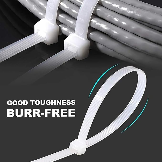 Large zip ties 20 inch white zip ties for outdoor use 100 pcs long cable ties big industrial plastic tie wraps with 60 Pounds tensile