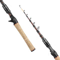 EOW XPEDITE Portable Telescopic Fishing Rods, Spinning & Casting, 24T Carbon Blanks & Solid Carbon Tip, Cork Handle, Travel Rod, Short Collapsible Rods