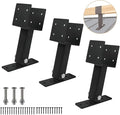 3 Pcs 4“x 4" Roof Riser Brackets Kit(ID 3.6"x3.6"),Heavy Duty Adjusted Within A Range of 0 to 180 Degrees Pergola Roof Riser Beam Bracket Fit 4x4,4x6 Lumber for Roof Pergola Gazebo Patio Cover