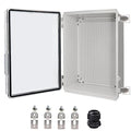 Waterproof Electrical Box, IP67 Junction Box Stainless Steel Latch Hinged Clear Cover Project Enclosure with Wall Bracket 13.8" x 9.8" x 5.9"