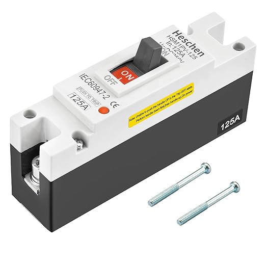 Heschen DC Molded Case Circuit Breaker MCCB, 1 Poles, DC 250V, Photovoltaic Circuit Breaker, for Solar PV System Solar Panels Grid System (125A HSM1PV-125)