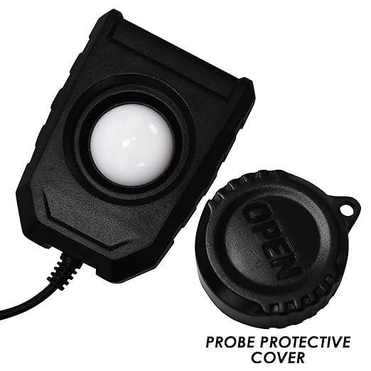 Digital Illuminance Light Meter with Flexible Sensor, Rang up to 200,000Lux Luxmeter with Lux/FC Unit Measurement Backlit 4 Digit LCD Display Light Meter Photography for Plants and Lumens LEDs