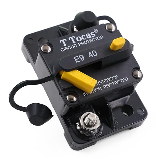 E9 40 Amp Circuit Breaker with Manual Reset | 12V - 72V DC IP67 Waterproof Protection Switchable 40A