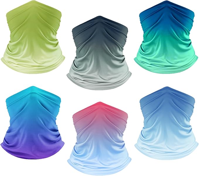 UPF 50+ Sun Protection UV Cooling Neck Gaiter Face Mask Gradient Color Scarf Breathable Bandana for Men & Women