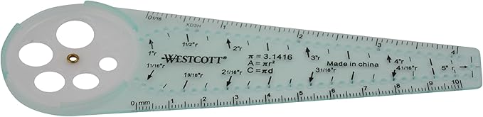 Westcott 00516 Safety Compass for Geometry, Drafting, Classrooms, Crafters and Artists, Shatterproof, Translucent Drawing Compass Creates Perfect Circles from 1/4-Inch to 10 Inches