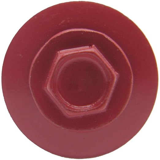 Metal Roofing Screws: (250)12 x 2" Crimson RED Hex Sheet Metal Roof Screw. Sharp Point Metal to Wood siding Screws. 5/8" EPDM Washer
