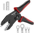 Newdeli Wire Crimping Tool for Non Insulated Butt Wire Connectors - AWG 22-6 Ratchet Wire Crimper Tool Electrical Non Insulated Ring Terminals Ratcheting Crimping Plier Crimp Tool