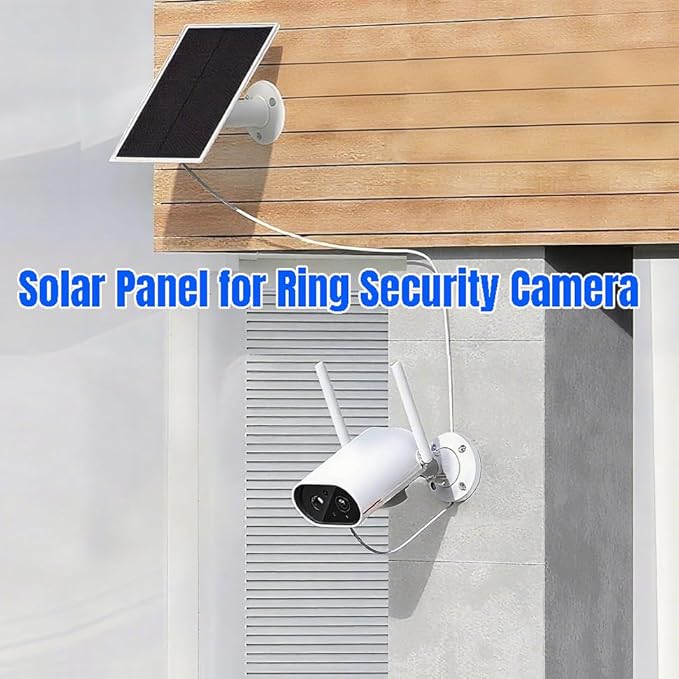 2 Packs Solar Panel for Ring Security Camera, Premium 5V USB Solar Panel Charger IP65 Waterproof, Compatible with Outdoor Rechargeable Battery Powered Cam, 9.8ft USB Cable, 360 Adjustable Bracket