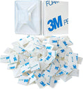 XHF 100 PCS 1.1" White Self Adhesive Cable Zip Tie Mounts Wire Cable Clips Holders Management Anchors Organizer Holders Squares(HS-102)