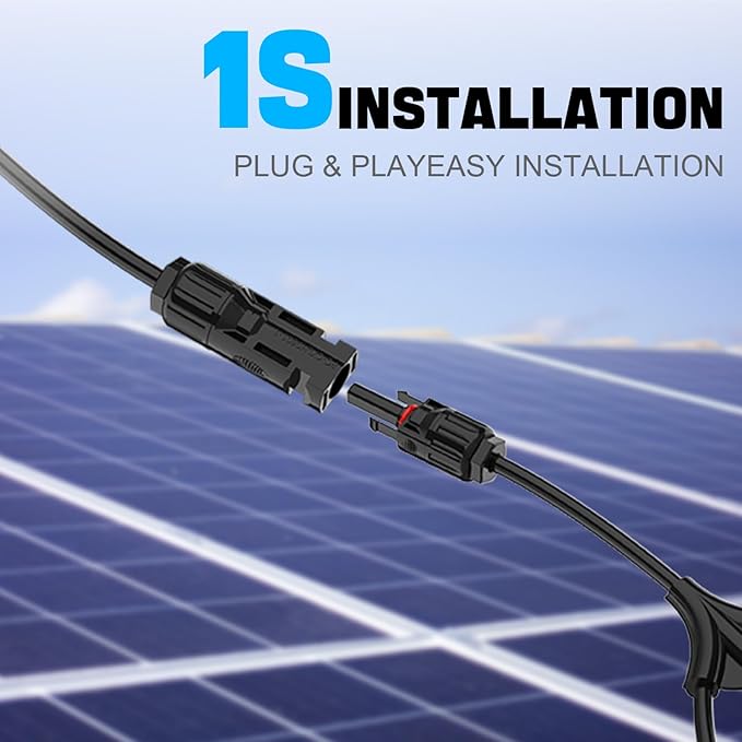 OYMSAE Solar Y Branch Adapter 1 to 3 - UL Certified Parallel Connectors Kit with M/FFF & F/MMM Plugs (Weatherproof)