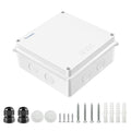 Waterproof Electrical Junction Box (5.9"x5.9"x2.8") with 8 Reserved Holes for Electronics - Sturdy ABS Plastic IP65 Dustproof Project Enclosure - White, (150x150x70mm)