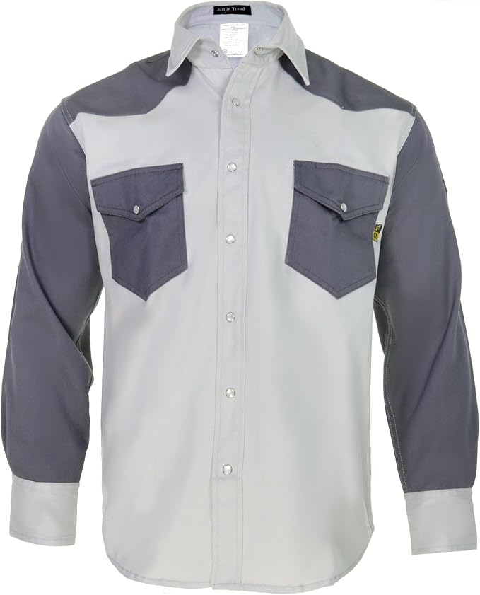 Just In Trend │Flame Resistant FR Shirt - 88/12 - Western Style - Two Tone
