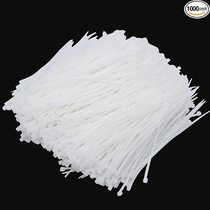 Magicorange Zip Ties 1000 Pack, 6 inch Cable Tie Self Locking Wire Cable Zip Nylon Zip Tie (White)