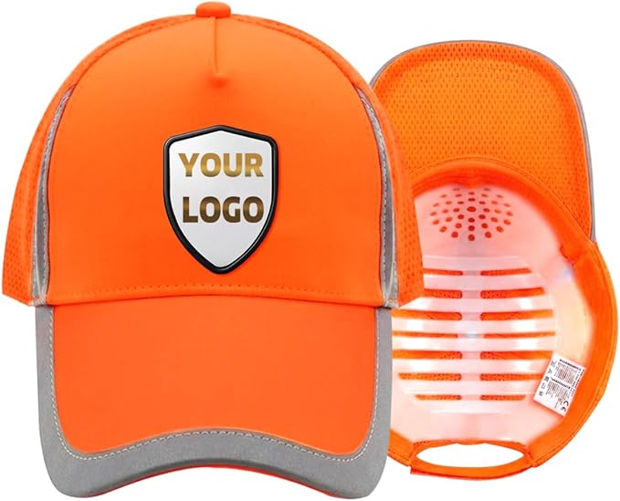 YOWESHOP Reflective Safety Baseball Cap Customize Logo with Removable PE Shell Hi-Vis Safety Work Hat