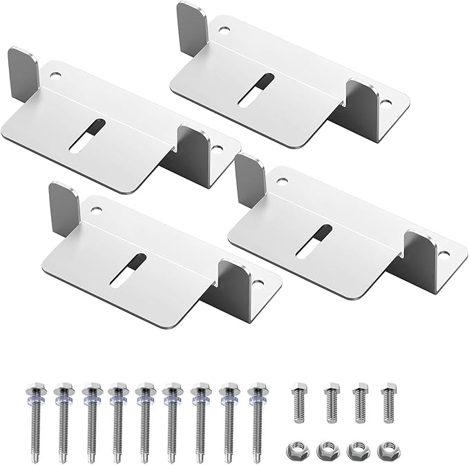 ACOPOWER Solar Panel Mounting Z Bracket - Set of 4 for RV Boat Off Gird Installation,Sliver,HY-Z1-M