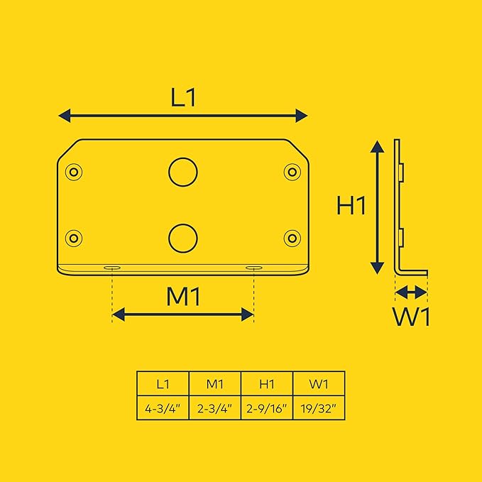 LAMPHUS Dual Stacked L-Shaped Mounting Bracket PlanarFlash Lighthead [Rust Resistant] [Powder Coated] [Compact] - Fits up to 2 PlanarFlashes - Perfect for Pickup Trucks, ATVs, and Cars