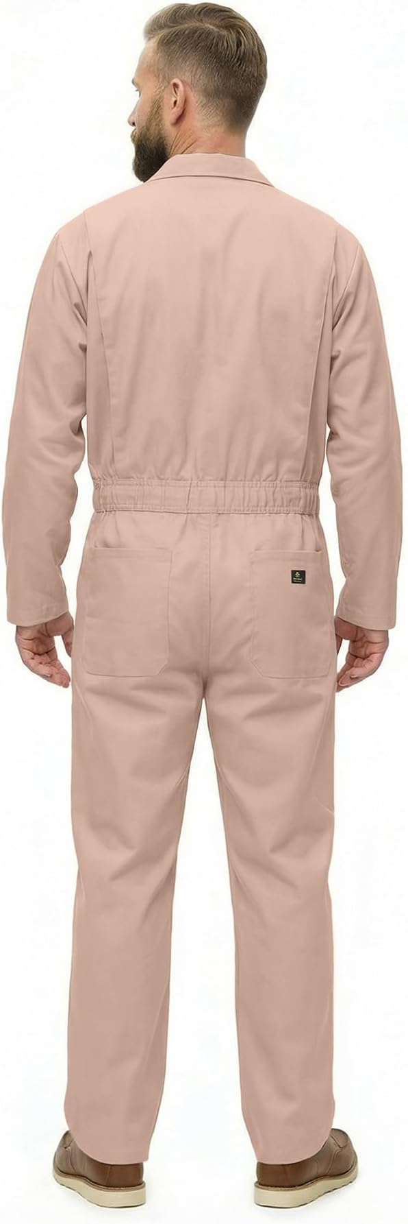 Natural Uniforms Mens Long Sleeve Zip Up Twill Coverall, Stain and Wrinkle Resistant