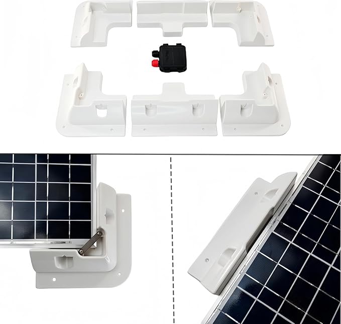 Solar Panel Mounting Brackets Kit, 7PCS Roof Mounts for RVs, Vans, Caravans, Sheds & Boats — Screw-Fix Only, Flat Roof Compatible, No Adhesive or Curved Roof Use