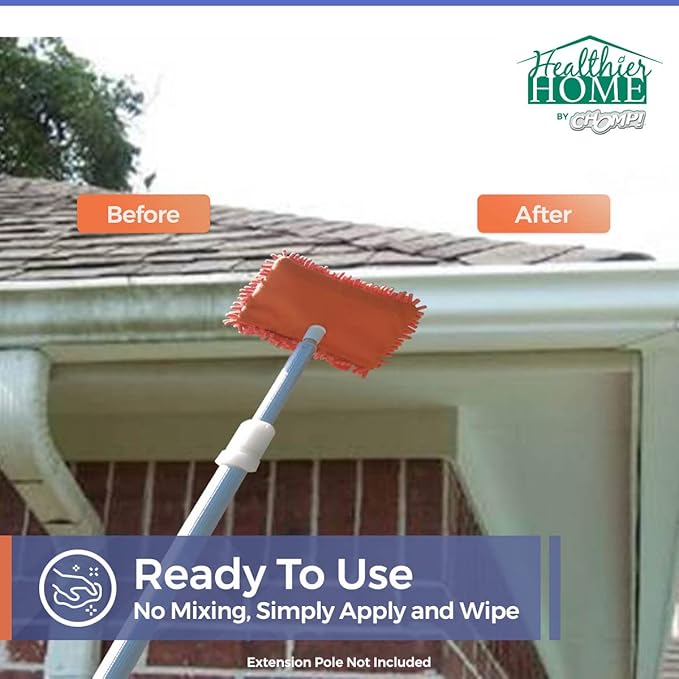 CHOMP! World’s Best Gutter Cleaner: Ultimate Gutter Cleaning Solution for All Types of Rain Gutters, Siding and Metal Trim - Instantly Clean Black Streaks, Filth, Dirt and More - 1 Gallon
