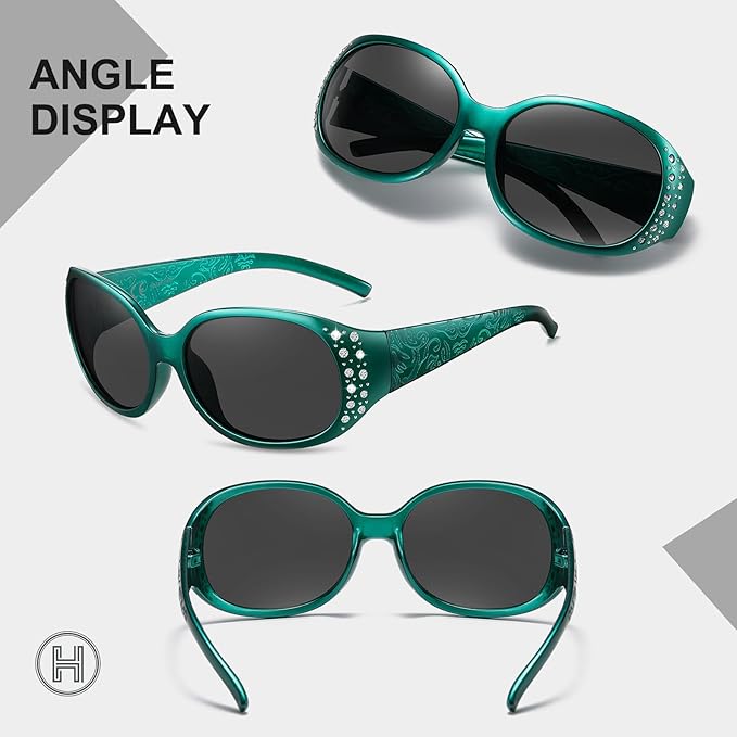 HAOLOTA Night Vision Driving Glasses Women Anti Glare Polarized, Wrap Around Nighttime Safety Glasses UV Protection