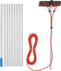 Outdoor Window Cleaning Pole Kit Washing Equipment with 10×3.28ft Poles & 180 Degree Brush Head Window Washing Equipment Solar Panel Cleaning Kit for Cleaning High Windows, Photovoltaic Solar Panels