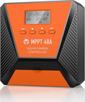40A MPPT Solar Charge Controller 12V/ 24V Solar Panel Charge Controller Intelligent Regulator for FLD/LiFePO4/SLD/GEL/AGM with Dual USB Port Auto Parameter LCD Display and Timer Setting ON/Off Hours
