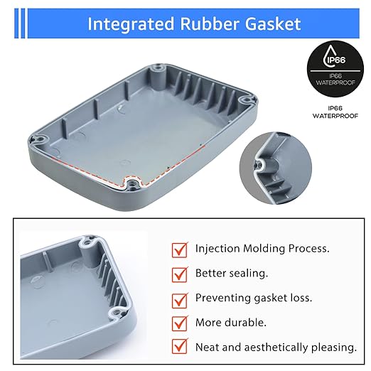 Outdoor Junction Box Waterproof,SuperInk Outdoor Electrical Boxes Weatherproof with Reserved Holes,IP66 PVC/ABS Dustproof,4.9x3.3x2.3In(125x86x62MM),Watertight for Indoor Outdoor Use