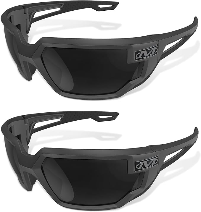 Mechanix Wear Type-X Smoke Lens Safety Glasses - Anti-Fog Polycarbonate Industrial Safety Glasses - Ventilated Temples & Scratch-Resistant Lenses - Grey Frame - 2 Pack
