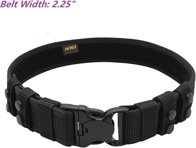 TACNEX Duty Belt w/ 4 Keepers 2.25" Nylon Stiff Utility Belt Police Correctional Officer Work Patrol Gear Carrier S