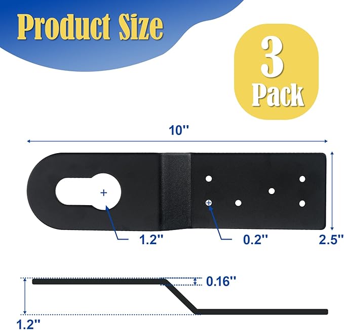 Roof Safety Anchor, Permanent Roof Anchors for Wood Roofs, Use With Roofing Harness, Safety Ropes, Other Roof Safety Equipment (3 Pack)