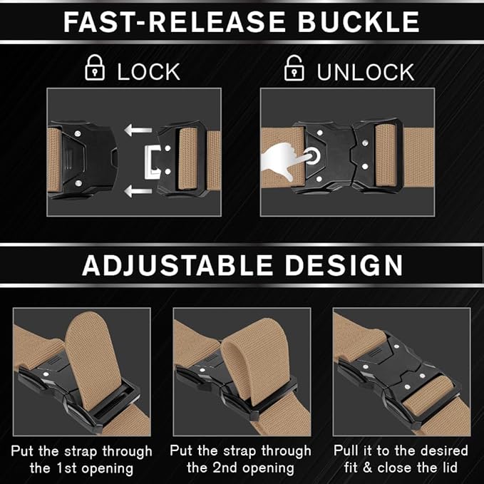 TECEUM Tactical Belt – Heavy-Duty & Quick Release – Military, Work, Rigger, Duty & Utility Belt for Men