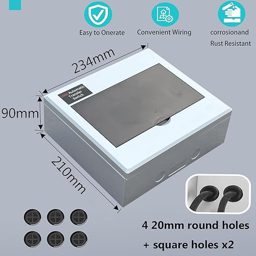 Automatic Generator Transfer Switch 100A 3P 4-Wire 120/240V Automatic/Manual Generator Transfer Switch Ensures Stable Power Transmission, Easy to Use