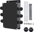 Project BoxI P67 Outdoor Waterproof box Electronic Junction Box with 15A 600V 12P Barrier Terminal 3IN/3Out Electrical Boxes 7.9x4.7x3 inch