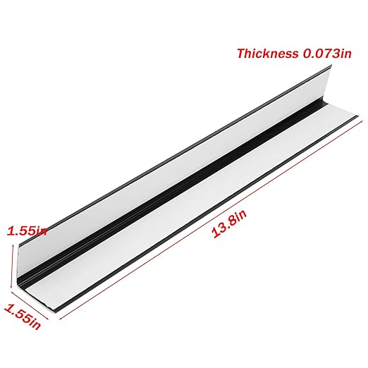 LC LICTOP Aluminum Corner Guards, Metal Angle Stock, Peel and Stick L Shaped Wall Door Frame, Cabinet Protectors Edge Trim Molding, 13.8in L x 1.55in W x 0.07in T, 4Pcs Black