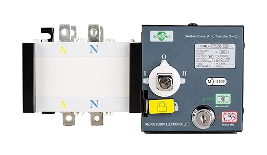 110V AC Automatic Transfer Switch 50/60HZ Dual Electronic Power Controller Electrical Type 2 Pole 80A